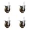Service Caster 4 Inch High Temp Phenolic 7/8 Inch Square Stem Caster Set Total Lock Brake SCC SCC-SQTTL20S414-PHSHT-78-4 - alternate 1